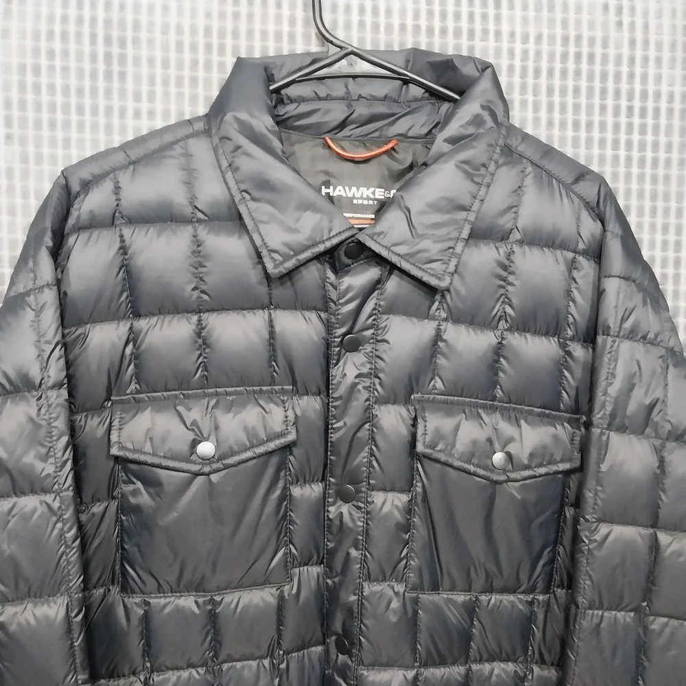 Hawke & Co Mens Down Shirt Jacket Performance Quilted HEN1135S XXL Black